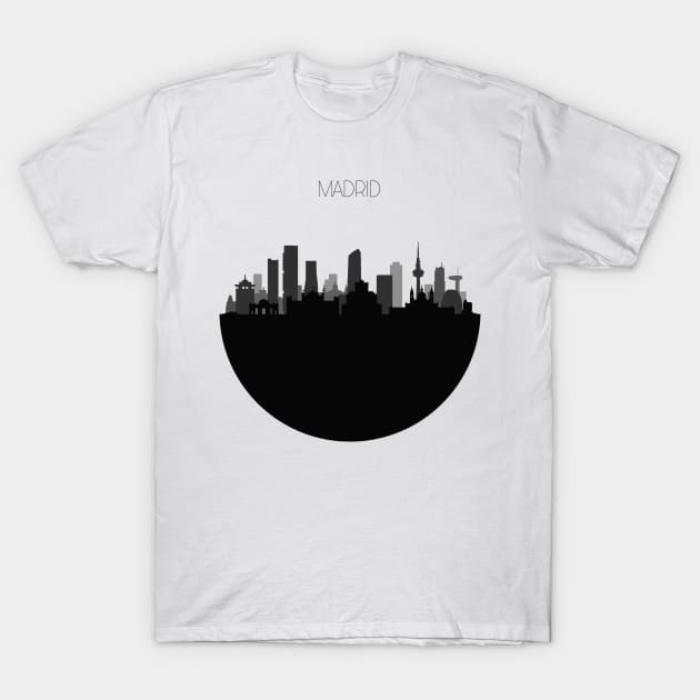 Madrid Skyline T-Shirt by inspirowl